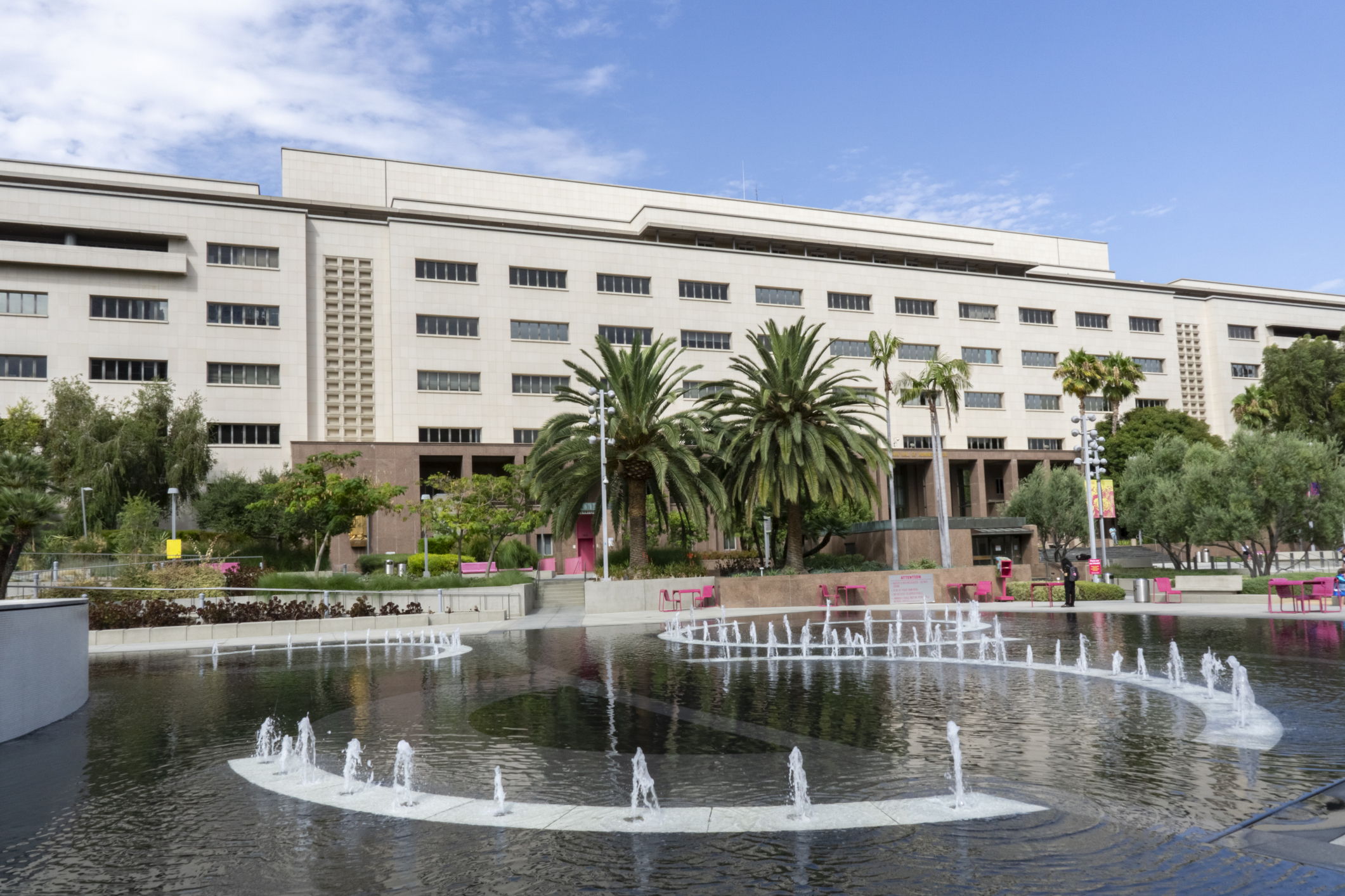 Fountains in Grand Park in Downtown Los Angeles, California