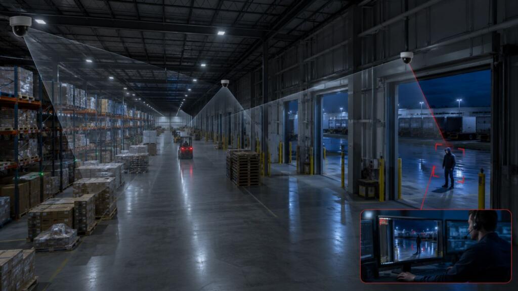 A distribution warehouse with loading docks